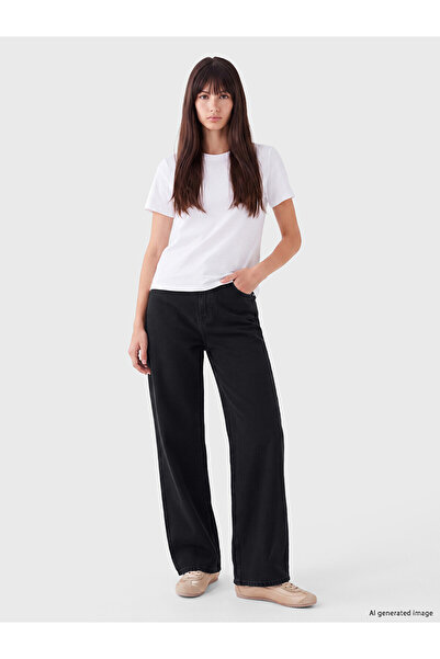 LC Waikiki Alita City Farkıyla Xside Black Denim Straight Wideleg High Waist ...