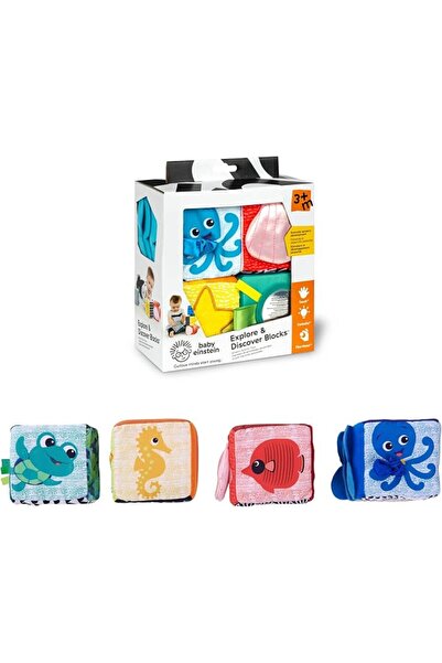 Baby Einstein استكشف واكتشف ألعاب المكعبات الناعمة، عبوة واحدة