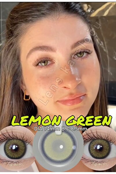 Eyeshop GÖZ LENSİ LEMON GREEN ELA YEŞİL TONUNDA Hareli Geniş pupilli doğal gö...