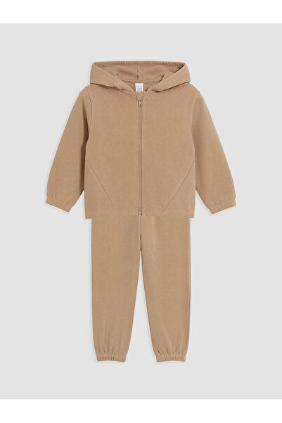 LC Waikiki Two Mt Shop Quality Lcw Baby Beige Zippered Hooded Baby Boy Tracks...