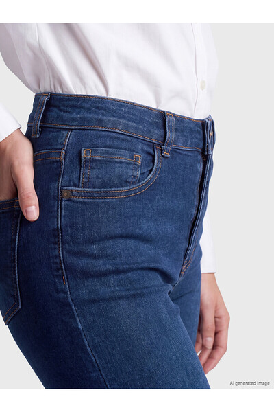 LC Waikiki Gencc Quality Lcw Jeans Indigo Denim Straight Super Skinny & Extra Narrow High Waist Extra Narrow Leg Jeans
