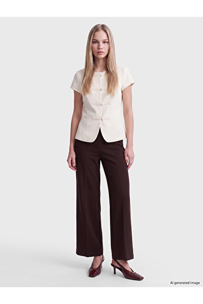 LC Waikiki Nevavm Lcw Vision Burgundy Women's Fabric Trousers with Zipper at ...