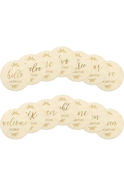 ELECDON 7Pcs Wooden Baby Milestone Cards - Double Sided 0-12 Months Monthly R...