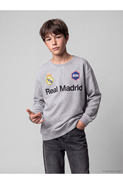LC Waikiki Two Mt Shop Quality Lcw Kids Gray Real Madrid Boys' Sweatshirt