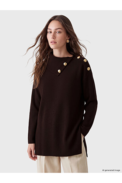 LC Waikiki Peak New Season Brown Turtleneck Women's Knitwear Sweater