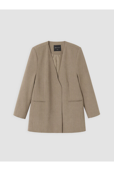 LC Waikiki Gencc Quality Lcw Modest Khaki Plain Oversize Women's Jacket