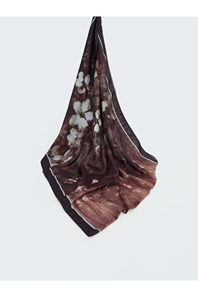LC Waikiki Lcw Accessories Brown Voile Floral Women's Shawl with Nevavm Diffe...