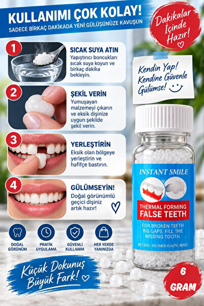 VALLEY CİTY 6 Gram Granül Diş Yapma Kiti Geçici Dolgu Eksik Diş Giderme Therm...