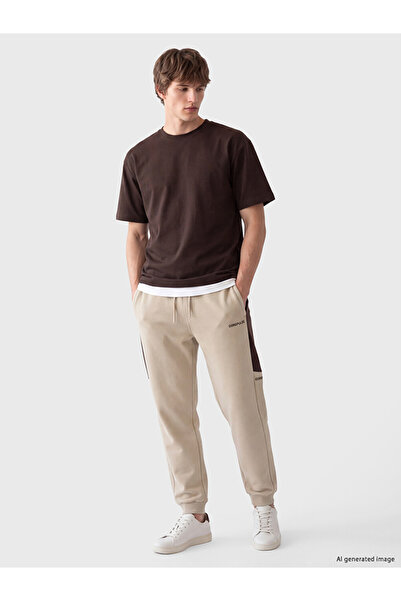LC Waikiki Vizyon New Season Beige Regular Fit Men's Jogger Sweatpants