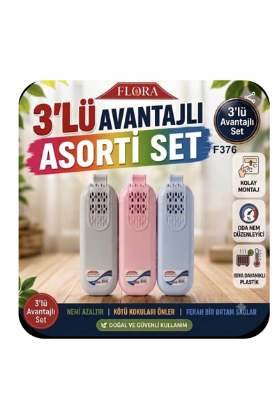 Kalorifer Peteği Suluğu Askılı Nemlendirici (3'lü Asorti Set)