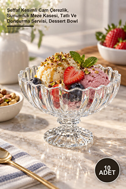 Yenilig 10 Pieces of Crystal Snack Bowls – Transparent Cut Glass Snack Bowls,...