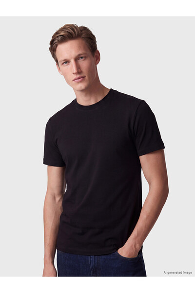 LC Waikiki Vizyon New Season Black Slim Fit Thick Fabric T-Shirt /02