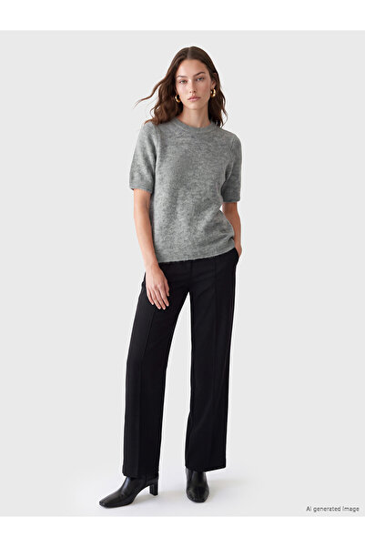 LC Waikiki Lcw Comfort Gray Knitwear Plain Sweater with Nevavm Difference