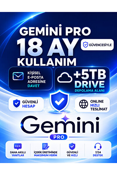 epinline Gemini Pro 18 Ay + 5 TB Drive Depolama - Aile Daveti Değildir - Hesa...