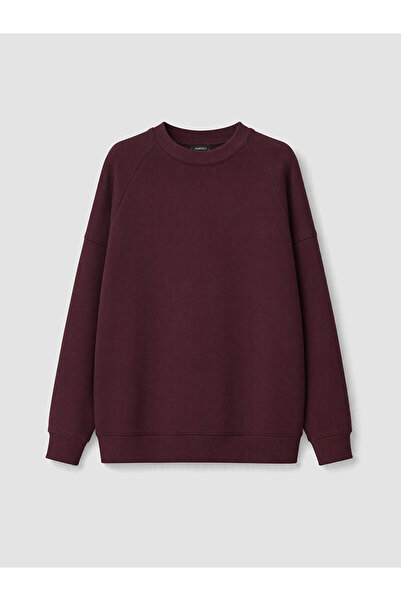 LC Waikiki Nevavm Farkıyla Lcw Modest Mürdüm 3 Threaded Plain Oversize Women'...