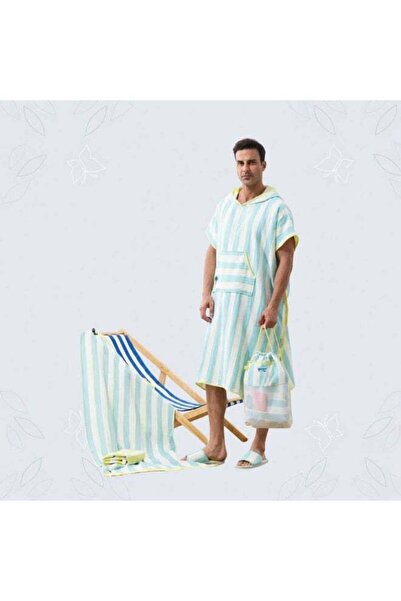 REEFI Lines Adult 4-Piece Hooded Cappa Set with Hat, Bag and Slippers, One Si...