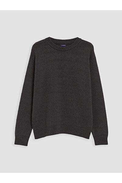 LC Waikiki Two Mt Shop Quality Anthracite Oval Collar Boys' Knitwear Sweater