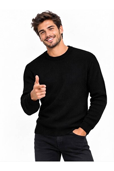 zs zaos fashion Men's Winter Thick Regular Fit Crew Neck Knitwear Sweater Cot...