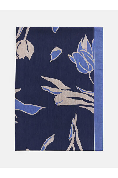 LC Waikiki Lcw Modest Navy Blue Floral Women's Shawl with Nevavm Difference
