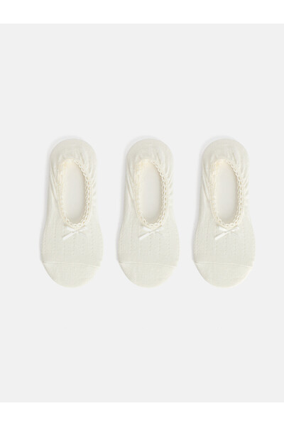 LC Waikiki Alita City Farkıyla Lcw Dream Ecru Plain 3-Pack Women's Ballerina ...