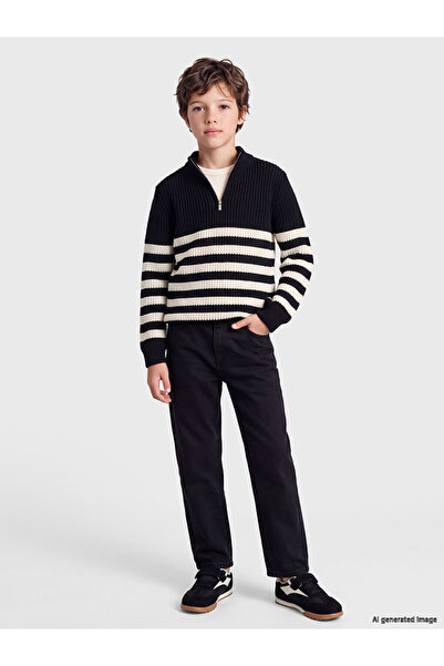 LC Waikiki Vizyon New Season Black Loose Fit Boys' Jean Trousers