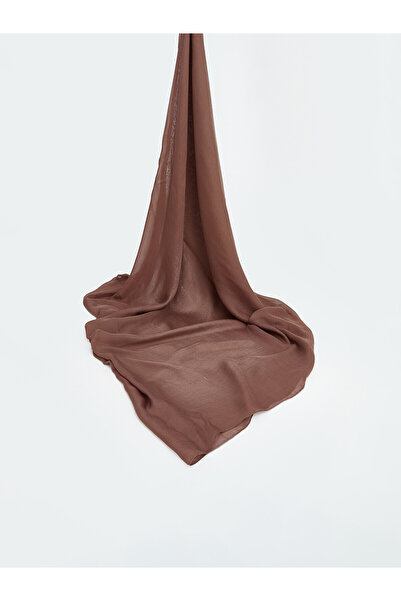 LC Waikiki Lcw Accessories Brown Voile Plain Women's Shawl with Nevavm Differ...