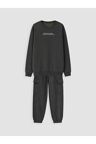 LC Waikiki Printed boys' thick tracksuit set