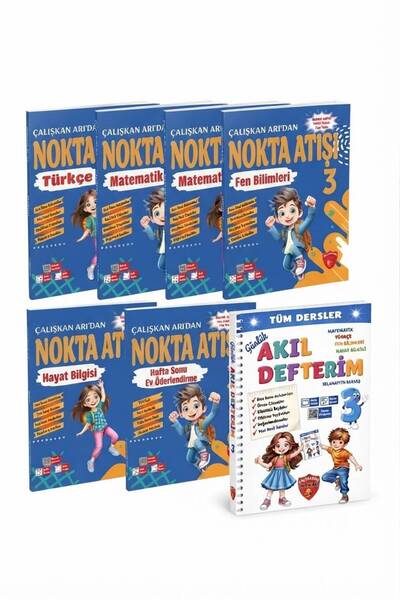 Çalışkan Arı Yayınları ÇALIŞKAN ARI 3.SINIF NOKTA ATIŞI SET 7 KİTAP VE AKIL D...