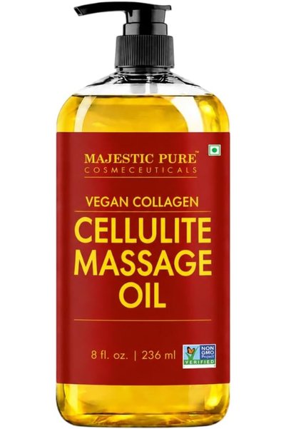 Majestic Pure Cellulite Massage Oil - with Vegan Collagen & Stem Cells, Uniqu...