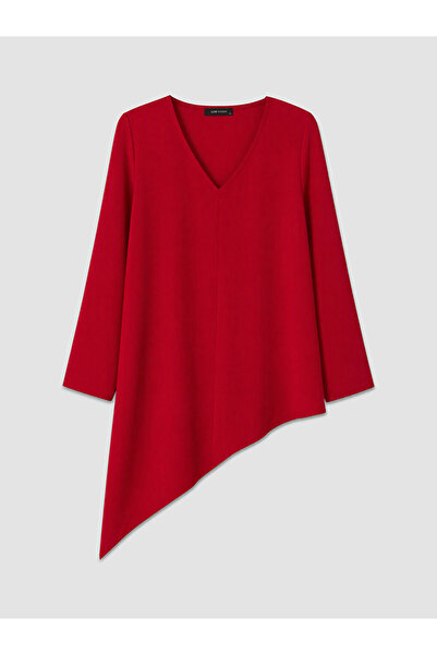LC Waikiki Rmz Gi̇yi̇m Farkiyla V Asymmetrical Cut Blouse