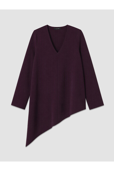 LC Waikiki Rmz Gi̇yi̇m Farkiyla V Asymmetrical Cut Blouse