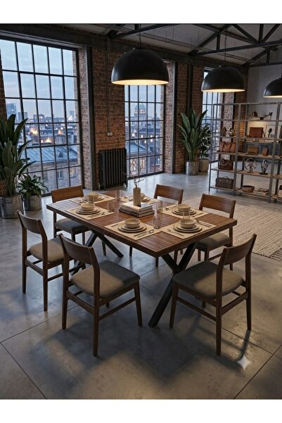 hgalpdesing Ahşap Ceviz renk Mutfak Yemek masası 140 X 70 cm , yükseklik 73 cm