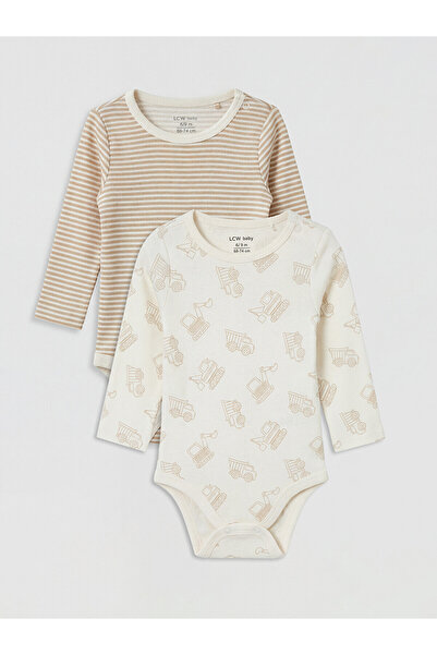 LC Waikiki Two Mt Shop Quality Lcw Baby Beige Ribbed Printed Narrow & Slim Lo...
