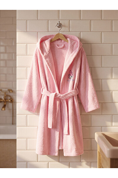 LC Waikiki Lcw Home Pink Welsoft Embroidered Children's Bathrobe with Nevavm ...