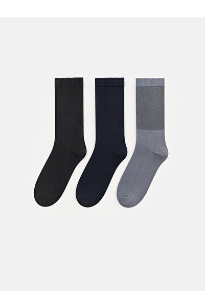 LC Waikiki Rmz Gi̇yi̇m Farkiyla Men's Sock Socks 3-Pack