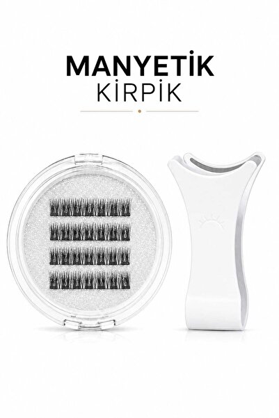 Manyetik Mıknatıslı Kirpik Seti 4 Parça Uygulama Aparatlı Takma Kirpik