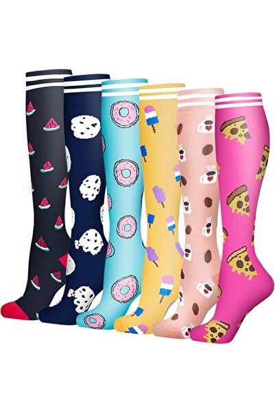 Dress Cici Knee High Compression Socks for Women, Heart, Dot, Striped, Floral...
