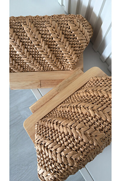 WOMANBAG Handmade Wooden Burs Wicker Hand Shoulder Bag Clutch (38X24Cm) Wicker Color