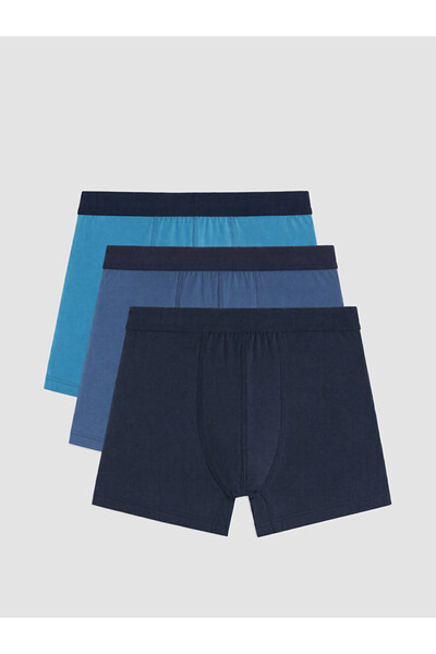 LC Waikiki Peak New Season Indigo Cotton Flexible Men's Boxer 3-Pack