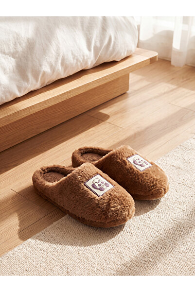 LC Waikiki Alita City Farkıyla Lcw Home Brown Women's House Slippers