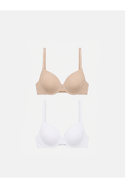 LC Waikiki Vizyon New Season White Underwire Non-Padded T-Shirt Bra 2-Pack