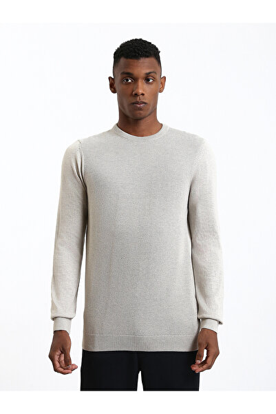 LC Waikiki Nevavm Farkıyla Lcwaikiki Classic Beige Knitwear Plain Oval Collar...