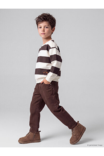LC Waikiki Lcw Kids Brown Boys Gabardine Trousers with Nevavm Difference