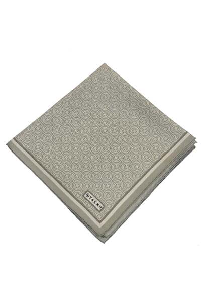 Vakko Twill İpek Eşarp - Helezon Monogram - Açık Mint