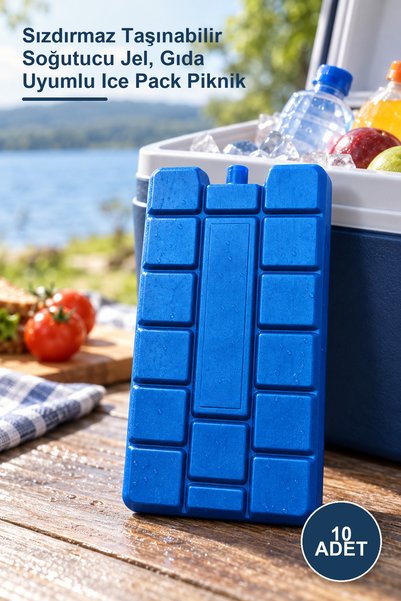 Yenilig 10 Adet Plastik Buz Aküsü – Sızdırmaz Taşınabilir Soğutucu Jel, Gıda Uyumlu Ice Pack Piknik