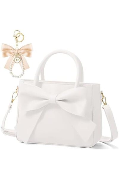KASTWAVE Cute Leather Crossbody Handbag for Women | Small Bag with Big Bow, A...