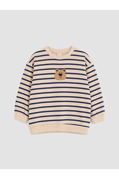 LC Waikiki Two Mt Shop Quality Lcw Baby Beige Striped Embroidered Baby Boy Sw...