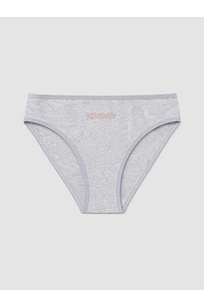 LC Waikiki Peak New Season Gray Printed Bikini Panties