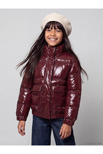 LC Waikiki Two Mt Shop Quality Lcw Kids Burgundy Shiny Look Water Repellent I...