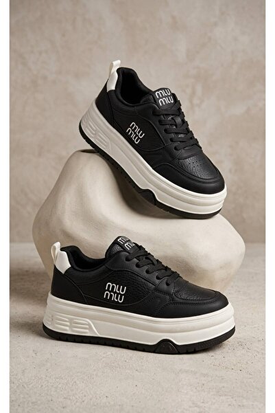 mlu mlu Kadın Kışlık Sneaker Su Geçirmez Kaydırmaz Ortopedik Yüksek Taban Avr...